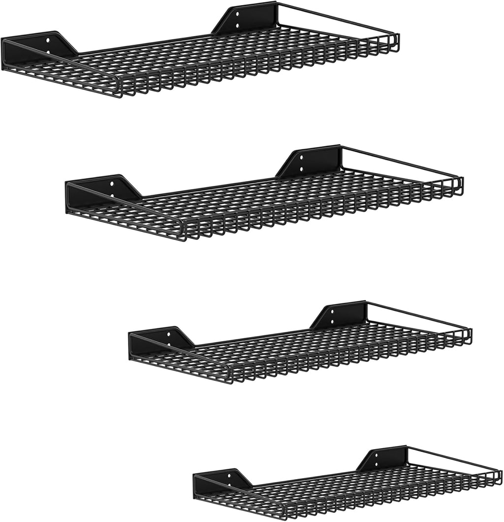 WALMANN Garage Wall Shelf, 4 Wall-Mounted Storage Shelves