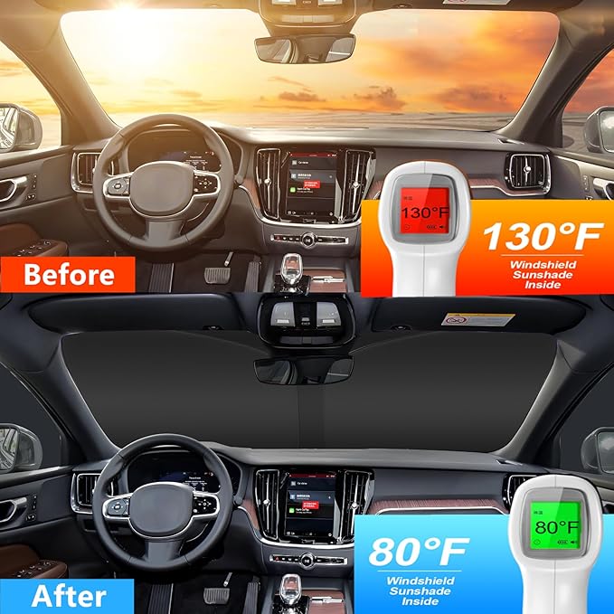 Windshield Sun Shade for Kia EV6 2022 2023 2024 2025 Custom Fit Foldable Front - Image 3