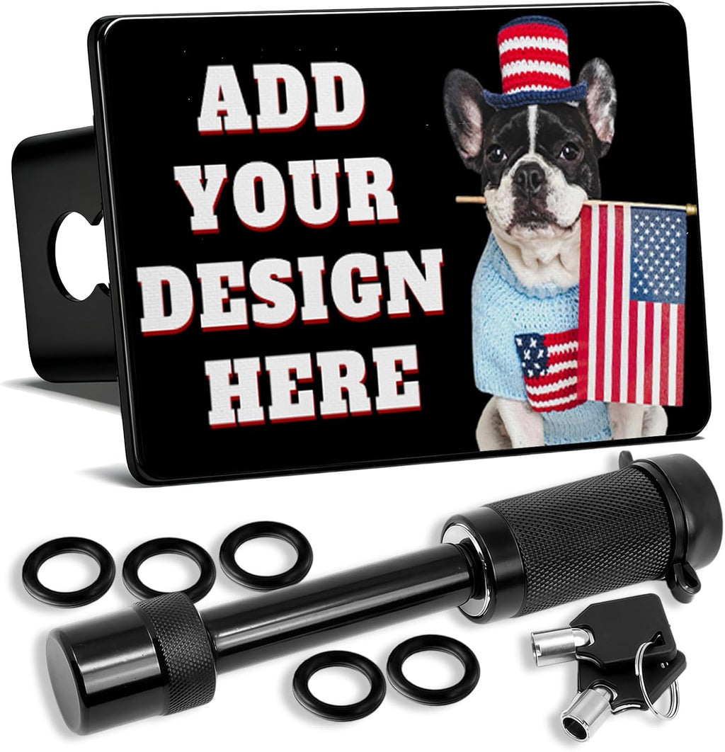 Custom Hitch Cover Personalized Metal Trailer Hitch Covers with Lock for 2 inch Receivers Truck Accessories for Car SUV
