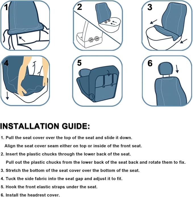 GIANT PANDA Front Car Seat Cover Custom Fit Toyota, 3D Air Mesh Car Seat Covers - Image 7