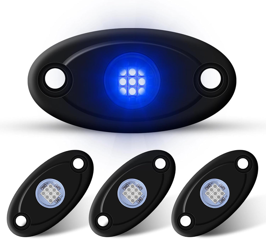 4Pods Rock Lights Blue Neon Underglow led Lamp for Car Trucks ATV UTV SUV Boat Underbody Glow Trail Rig Motorcycle Lights