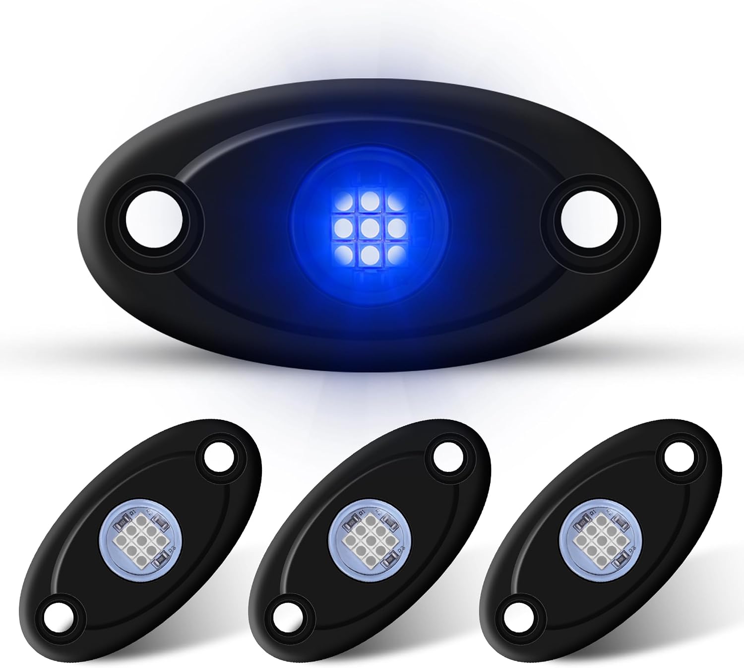 4Pods Rock Lights Blue Neon Underglow led Lamp for Car Trucks ATV UTV SUV Boat Underbody Glow Trail Rig Motorcycle Lights