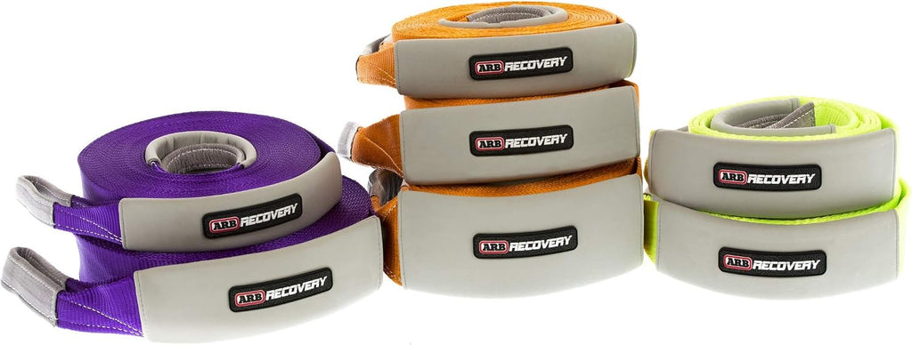 ARB ARB710LB 3-1/4" x 30' Recovery Snatch Strap Minimum Breaking Strength 24000 lbs Kinetic Stretch 20% With Reinforced Eyes and Protector Sleeves