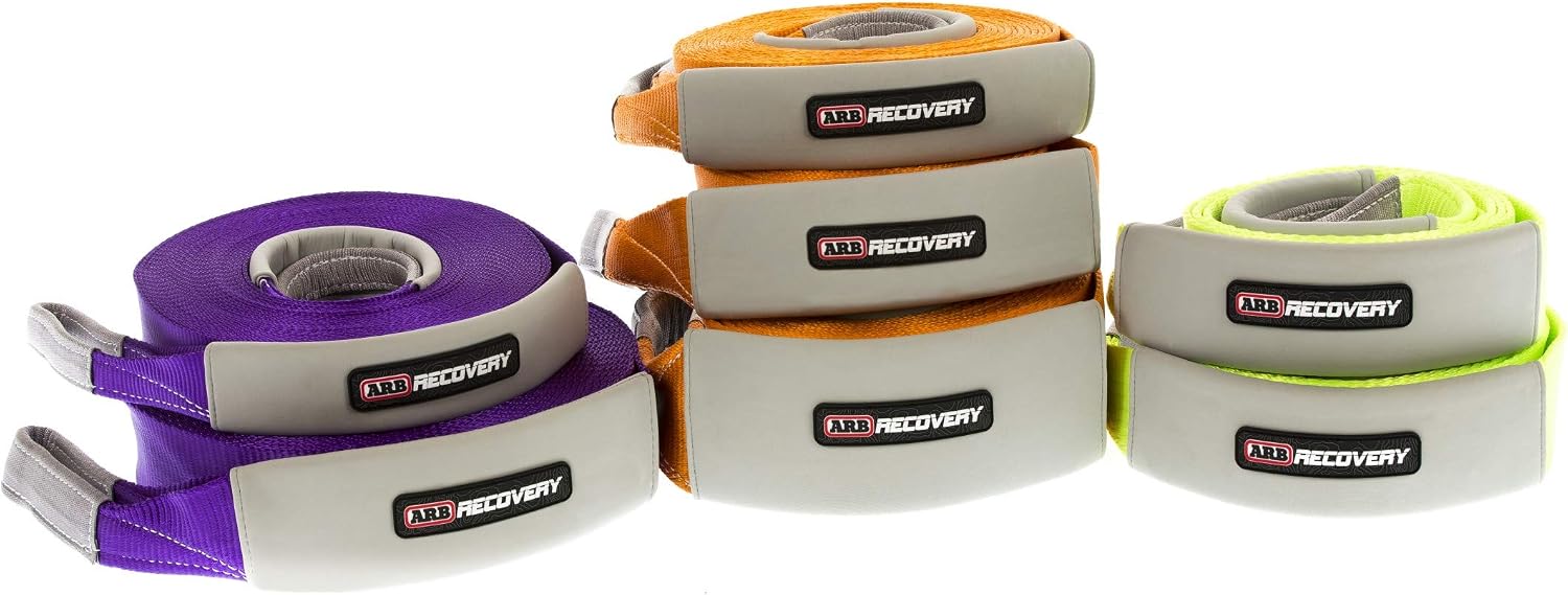 ARB ARB710LB 3-1/4" x 30' Recovery Snatch Strap Minimum Breaking Strength 24000 lbs Kinetic Stretch 20% With Reinforced Eyes and Protector Sleeves