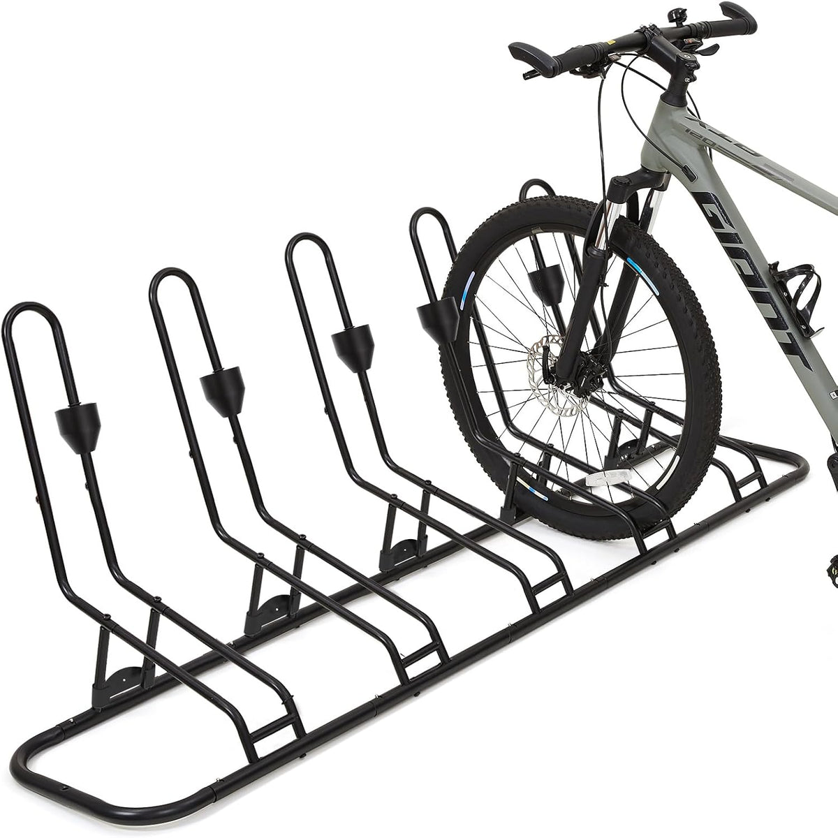 Floor Bike Rack for 5 Bikes, Safeguard Disc Brakes & Derailleurs Design