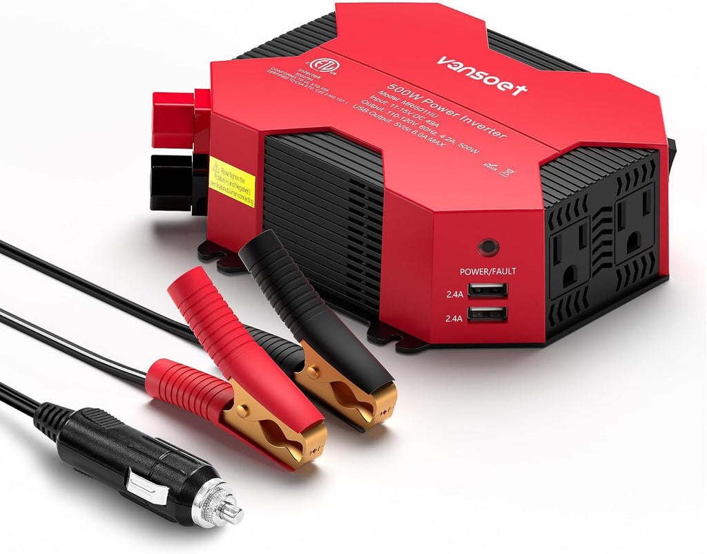 500 Watt Car Power Inverter DC 12V to AC 110V Car Plug Inverter Adapter Power