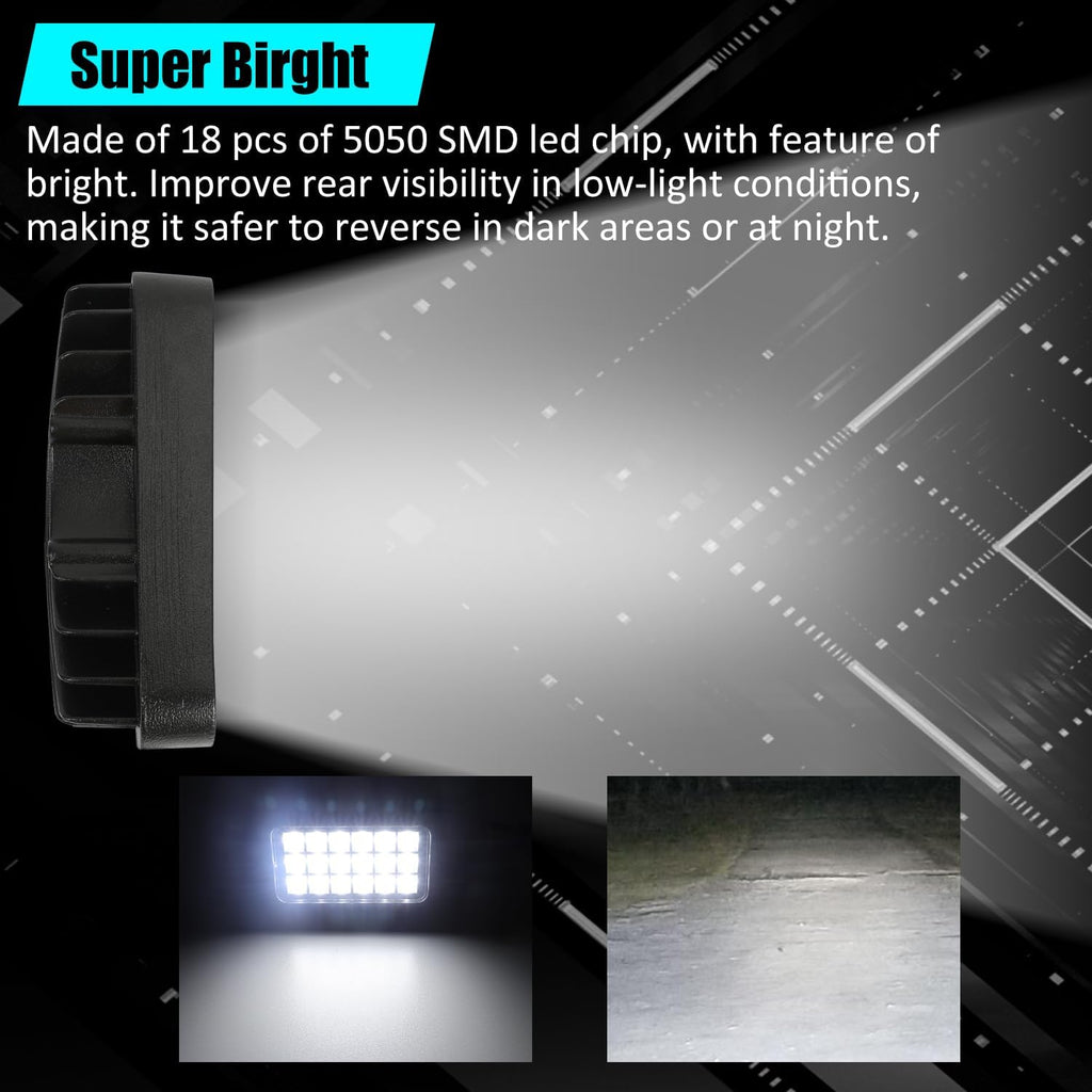SUNPIE Reverse Lights for Polaris Ranger 1000 2018-2026, Bright LED Backup Lights Kit 36W Waterproof LED Kit for Ranger 1000 Crew, Back Up Light Assemblies Plug and Play