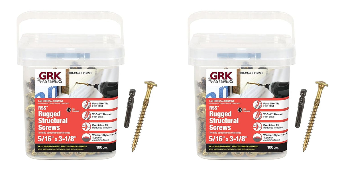 grk 12221 5/16x3-1/8 star drive washer head climatek, main product view