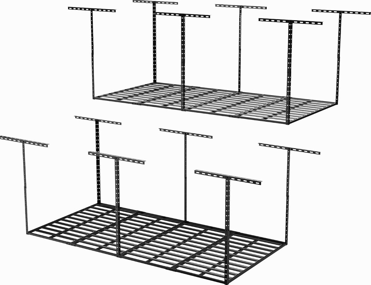 SunsGrove 4x8 Garage Storage Overhead Rack Organization, Adjustable Ceiling