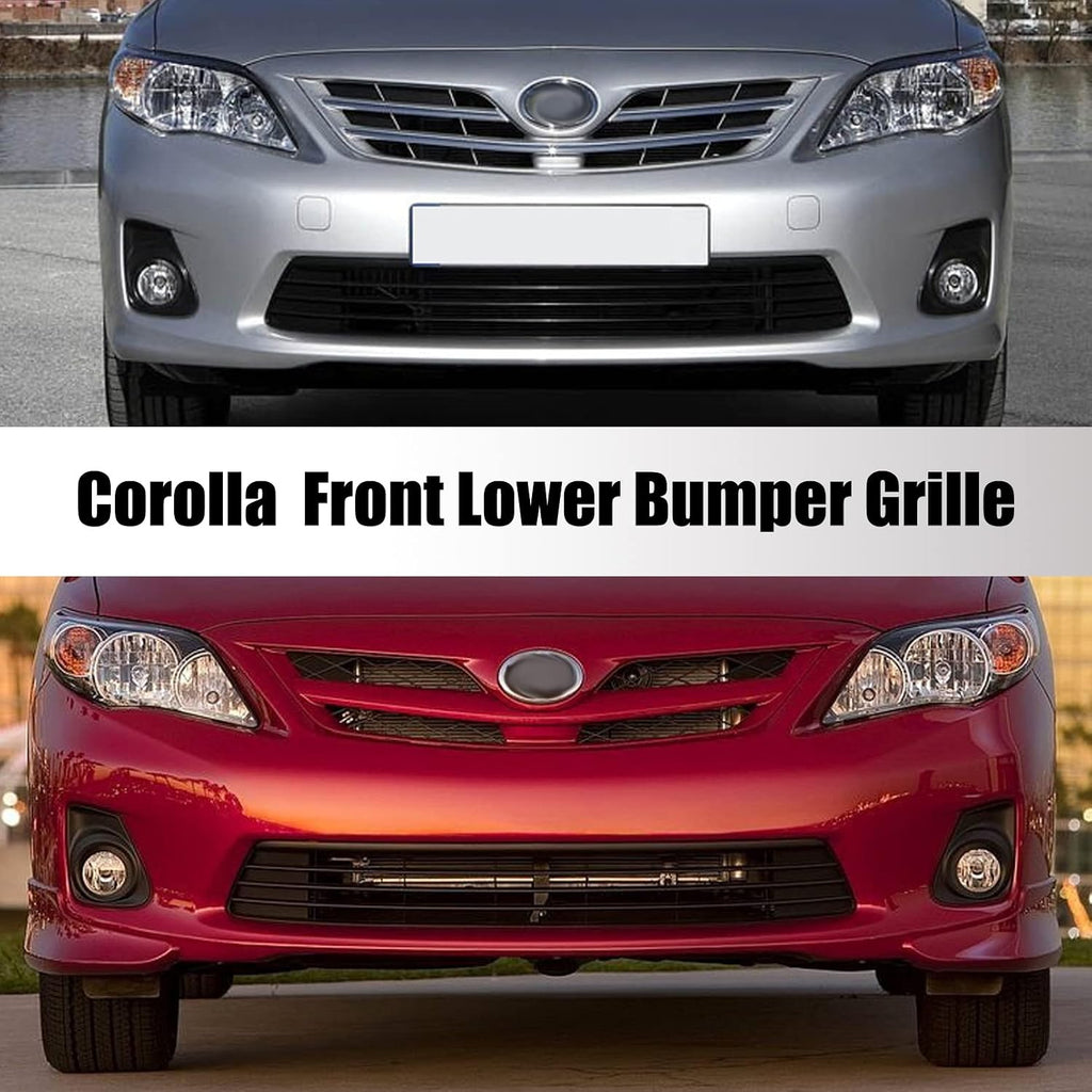 Front Bumper Lower Grille For 2011-2013 Toyota Corolla TO1036125 5311202280 | ABS, Bumper Center Insert Grille Grill Replacement Accessories,Black, Direct replacement, Easy Installation