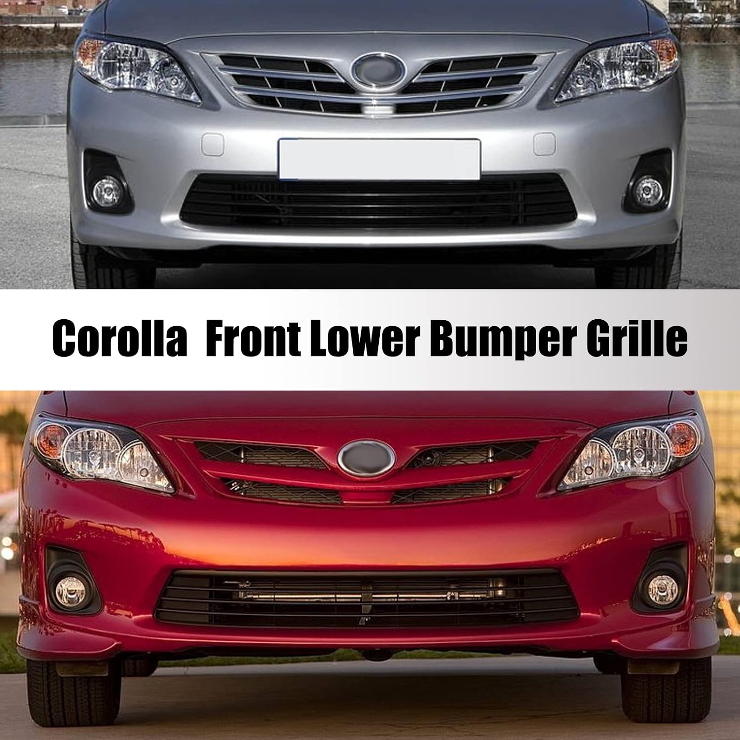 Front Bumper Lower Grille For 2011-2013 Toyota Corolla TO1036125 5311202280 | ABS, Bumper Center Insert Grille Grill Replacement Accessories,Black, Direct replacement, Easy Installation