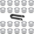 20PCS 19MM Wheel Lug Nut Bolt Cover Caps with Removal Clips - Plating Rust-Resistant & Weather-Resistant & Impact-Resistant & Resistant to Aging Hex Lugnut Cover for Protect Universal Vehicles, Silver