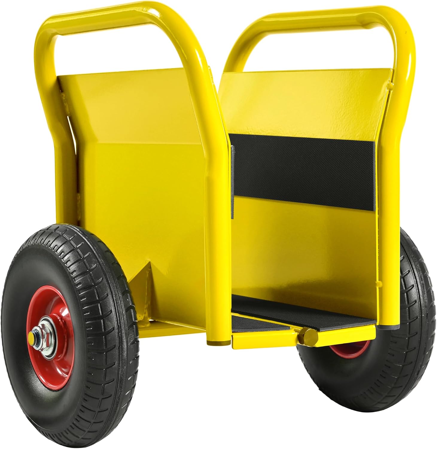 Heavy Duty Panel Dolly, Slab Dolly, Two Nice Handles, 10" Solid Rubber Tires, Super Weight 1000 LBS, All-Terrain Movement for Heavy Drywall Sheet & Door Material (Red) (Yellow)
