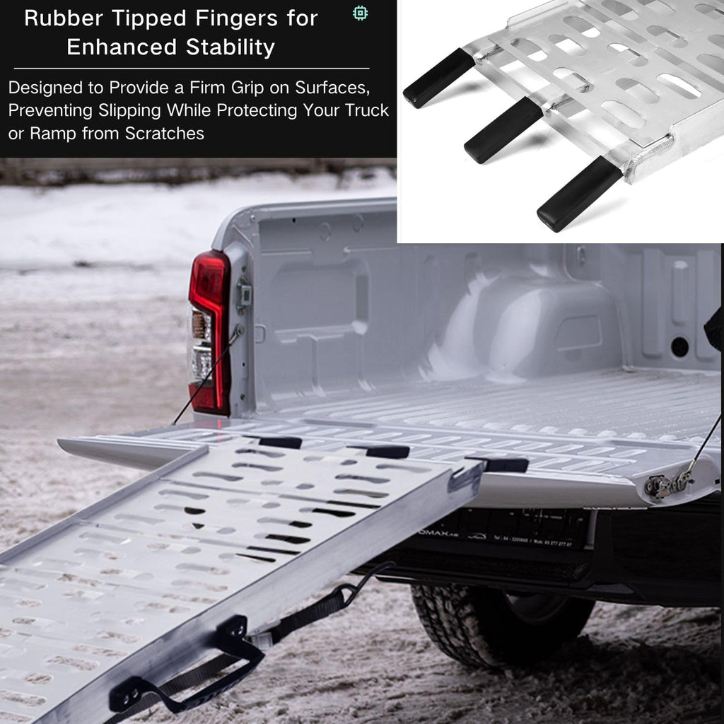 7.5 FT Aluminum Loading Ramps for Pickup Trucks | 1500 lbs Capacity ATV, Motorcycle, Lawn Mower, Dirt Bike, UTV Loading | Foldable, Lightweight with Rubber Handles | 2PC Set