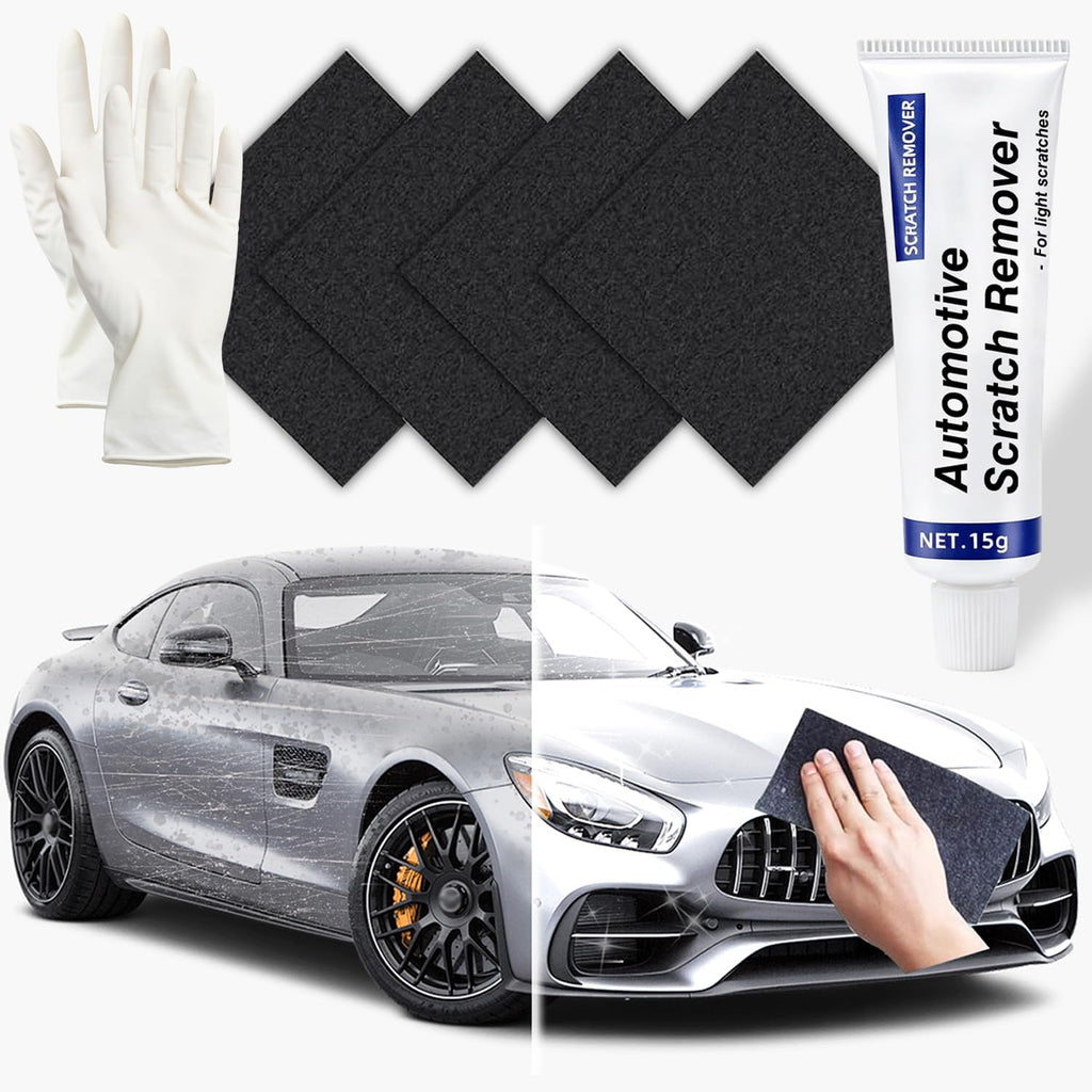 Nano Sparkle Cloth Car Scratch Remover, Nanosparkle Cloth for Car Scratches, Nanowipe Cloth For Car Scratches, Safe on All Vehicle Colors, Removes Water Spots & Swirl Marks & Scratches, 4-Pack (Black)