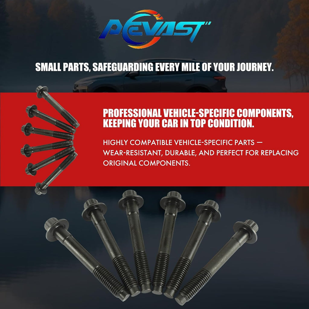 Hub to Knuckle Bolts 6-Pack Compatible with Wrangler Cherokee TJ YJ ZJ XJ - Dana Spicer Replacement Wheel Hub Mounting Bolt Set - Alloy Steel