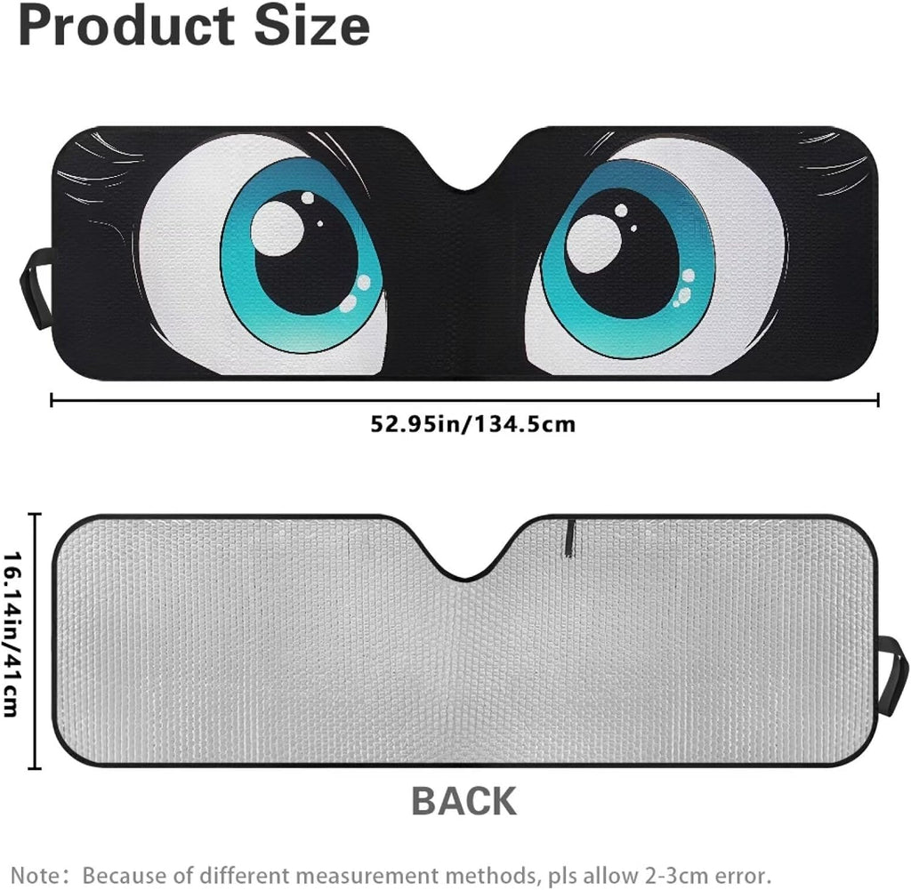 Tuoxiukan Funny Car Windshield Sun Shade Eyes for 1997-2017 Jeep Wrangler Rubicon Sahara TJ JK JKU 2/4 Doors Foldable Car Windshield Visor Sun Shade Universal Auto Interior Accessories