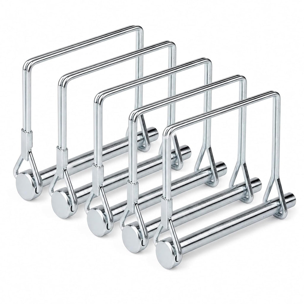 5 Pack Square Trailer Pin 1/4 inch x 2-3/4 inch, Heavy Duty Shaft Locking Pin, Carbon Steel Hitch Latch Pin with Safety Wire Lock, Trailer Tongue Pin for Farm, Lawn, Garden, Towing Couplers