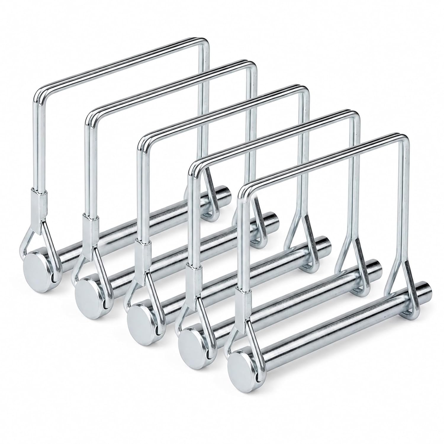 5 Pack Square Trailer Pin 1/4 inch x 2-3/4 inch, Heavy Duty Shaft Locking Pin, Carbon Steel Hitch Latch Pin with Safety Wire Lock, Trailer Tongue Pin for Farm, Lawn, Garden, Towing Couplers