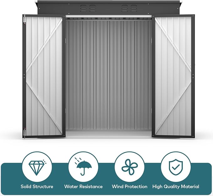 Gizoon 6' x 4' Outdoor Storage Shed - Image 7