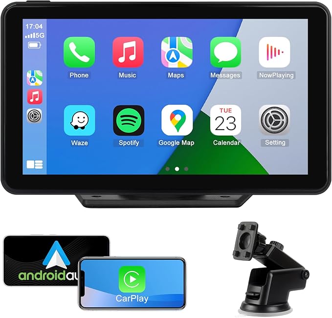Compatible Wireless Apple CarPlay Android Auto Car Screen, 7 Inch HD Bluetooth by Aonerex