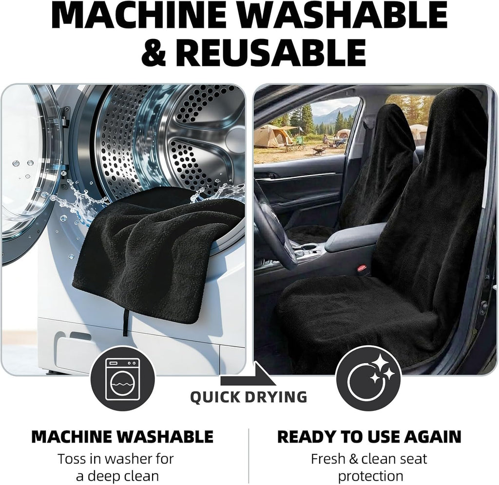 leader accessories waterproof towel car seat cover, front showing dimensions
