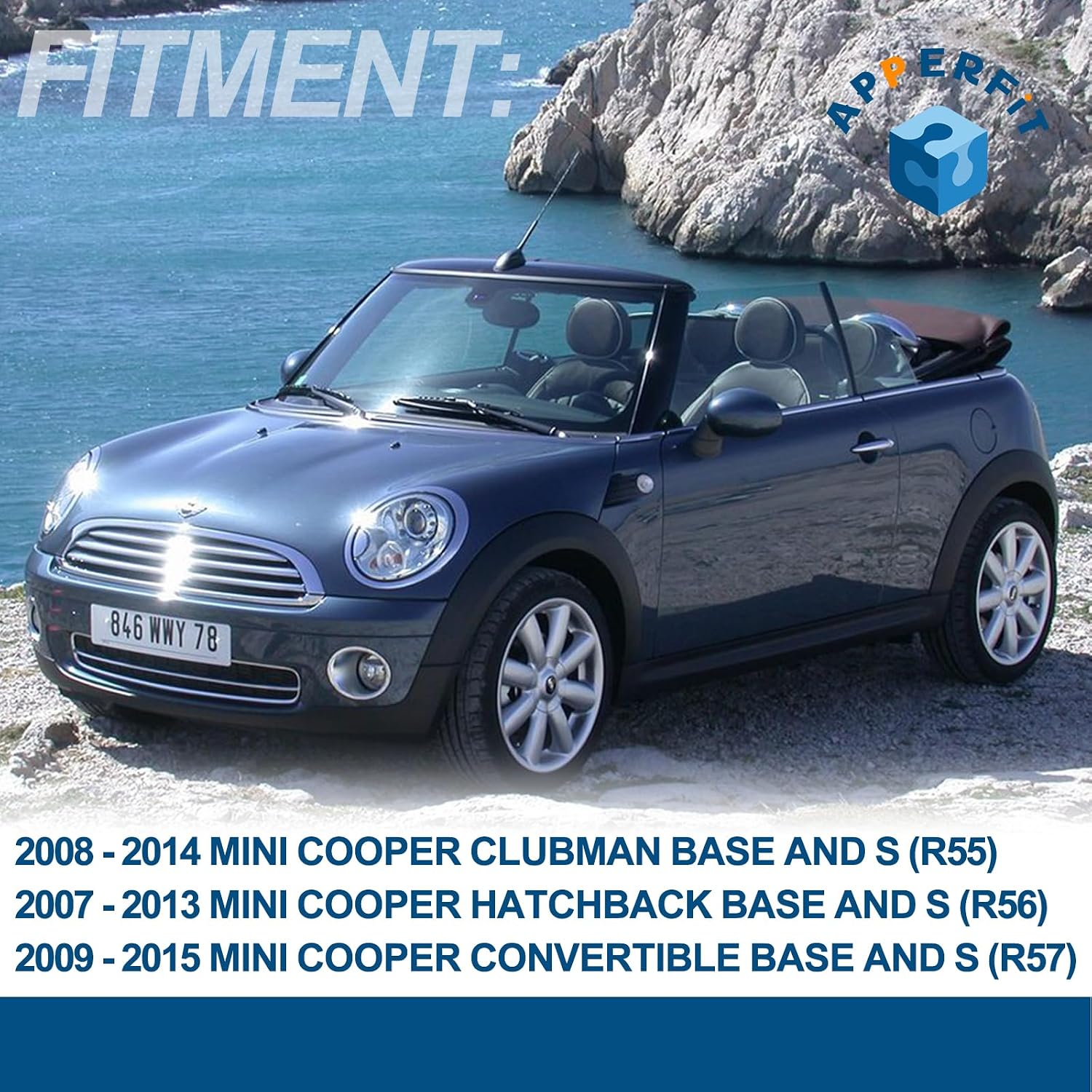 APPERFiT Windshield Post Trim A Pillar Molding Cover Compatible with Mini Cooper R55 R56 R57 2007-2015 Windshield Side Molding Replaces 51137272583 51137272584
