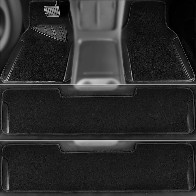 CAR PASS Waterproof Universal Faux Leather 3Row Car Floor Mats, Set of Vehicles - Image 3