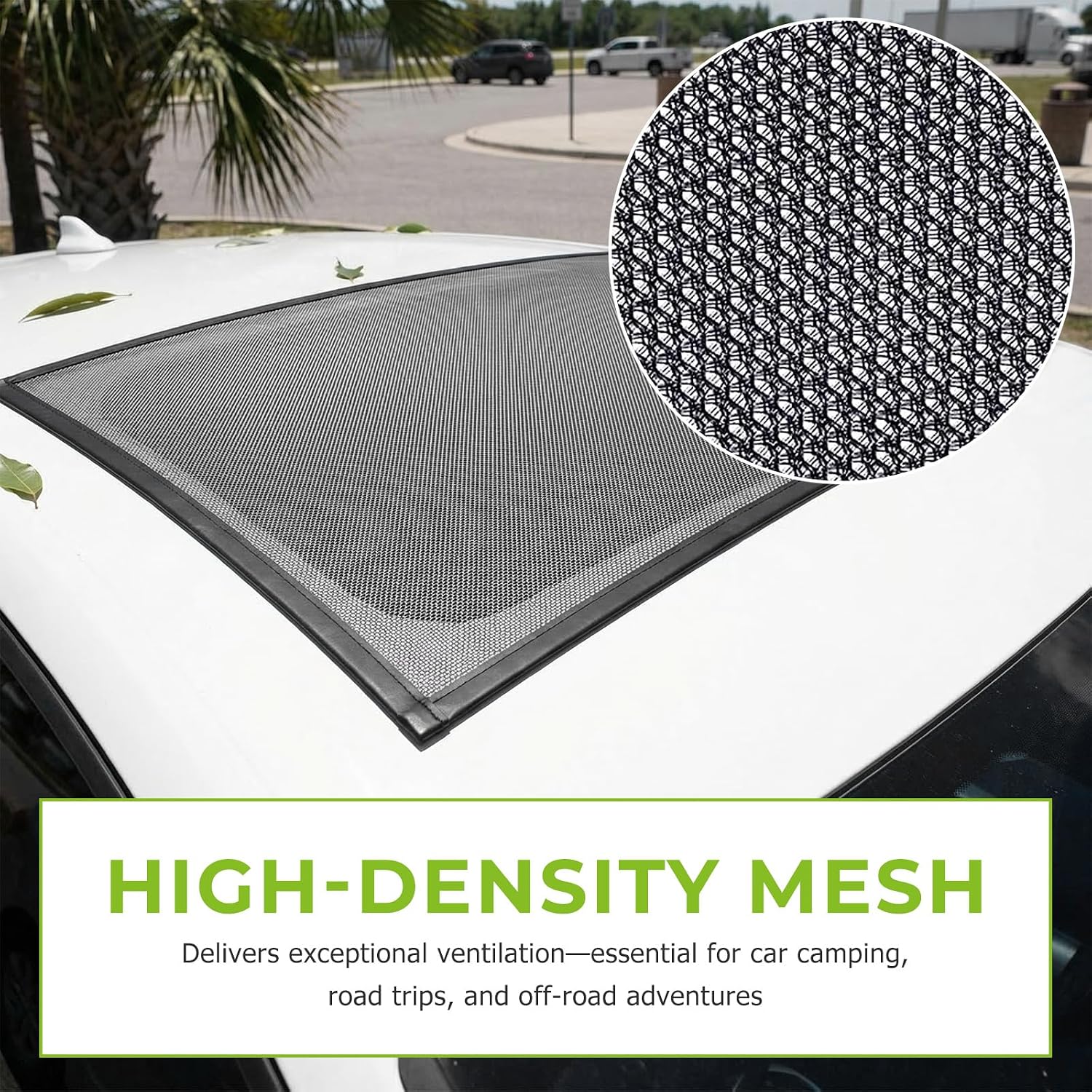 Car Sunroof Sun Shade, 25.6"×39.4" Magnetic Auto Roof Sun Shield Cover, Breathable Mesh Vehicle UV Protection Sunshade for Moonroof & Side Windows, Car Accessories