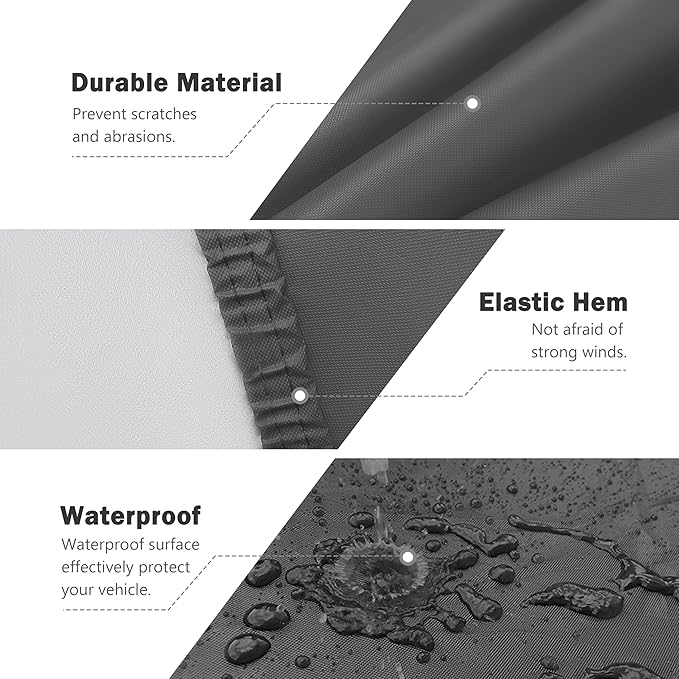 MORNYRAY Compatible with Ford Mustang, Car Cover Outdoor Waterproof Sun Rain - Image 5