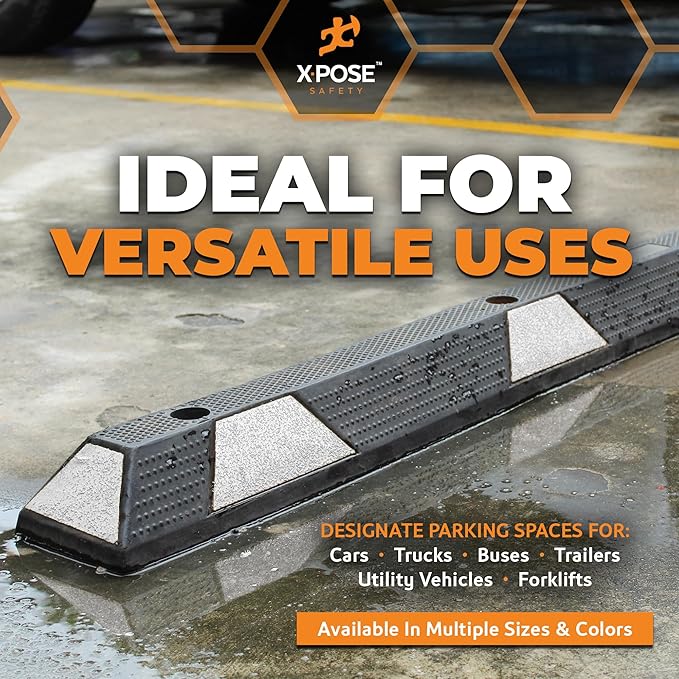 Xpose Safety 48" Heavy Duty Rubber Parking Stopper – Bulk Full Pallet 50 Pack - Image 6