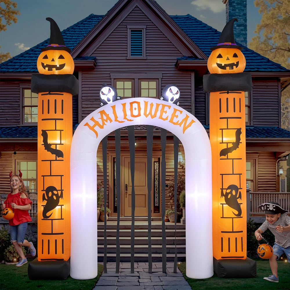 11 FT(H) x 10 FT(L) Giant Halloween Inflatables Pumpkin Archway