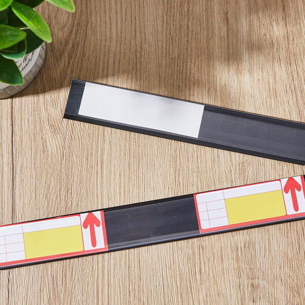spiareal 50 pcs shelf label holders adhesive price on a desk or shelf