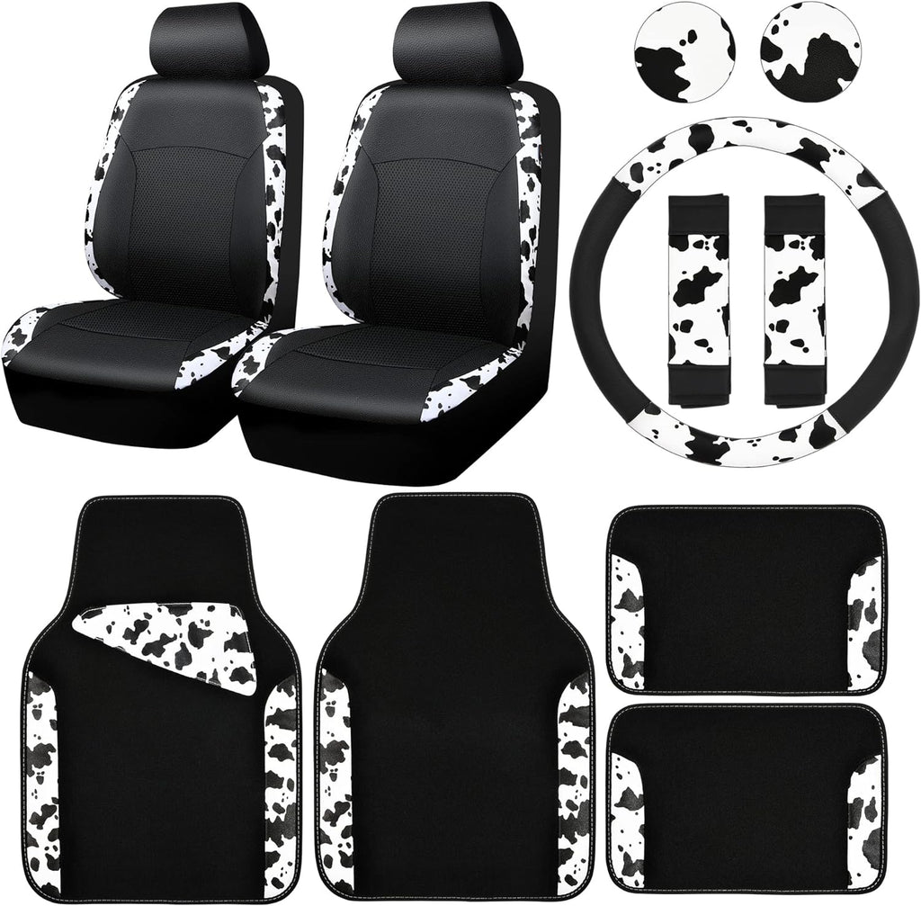 car-pass cow print car accessories sets faux leather, main product view