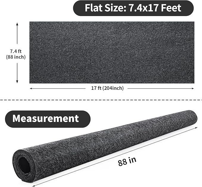 MABOZOO Garage Floor Mat 8.8 x22 Ft, Extra Large Garage Carpet Rug, Reusable - Image 2