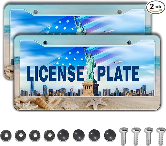 Front License Plate Bracket Multicolor License Plate Frames Beach Ocean by Unknown