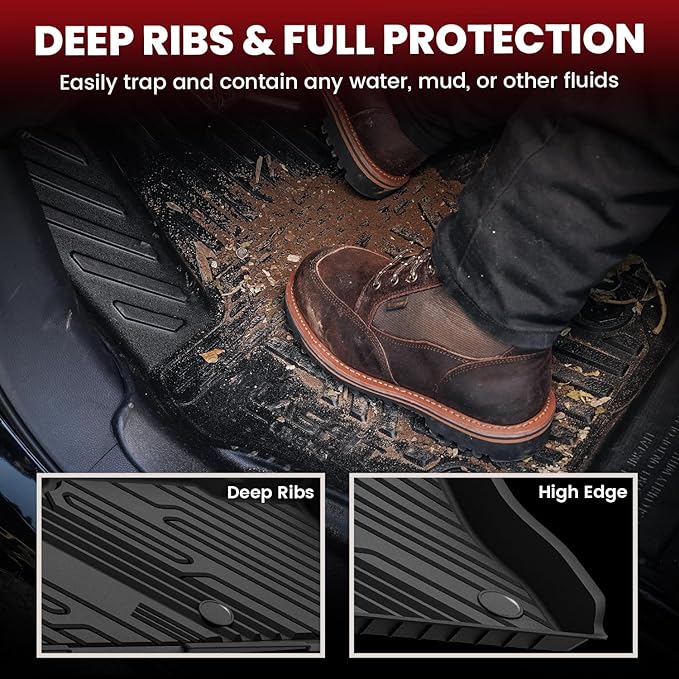 LASFIT Floor Mats for Ford Explorer 2020-2025 6 Passenger TPE All Weather - Image 3