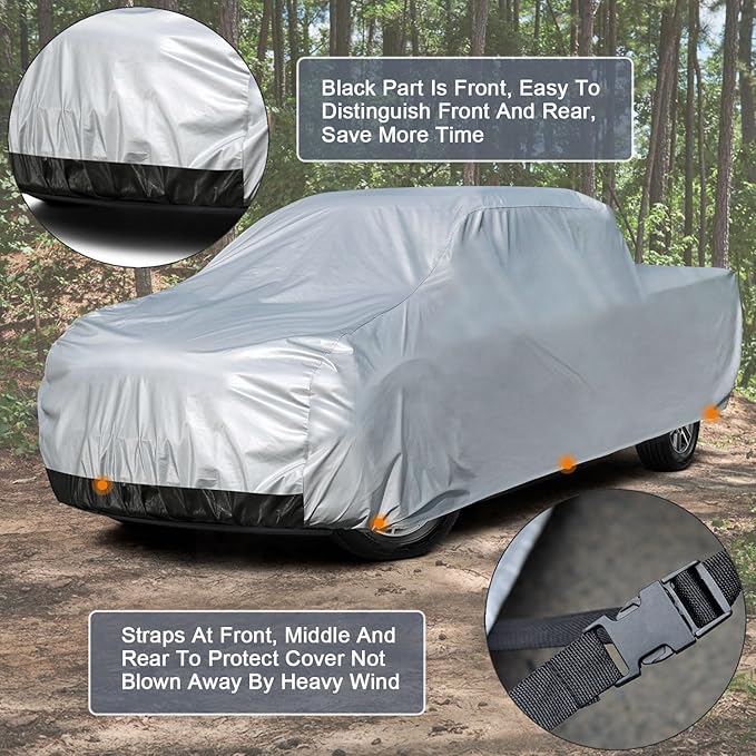Kayme 6 Layers Truck Cover Waterproof All Weather, Heavy Duty Outdoor Pickup - Image 3