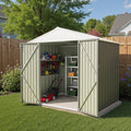 Greesum 8×6FT Outdoor Storage Shed, Metal Patio Storaged Sheds