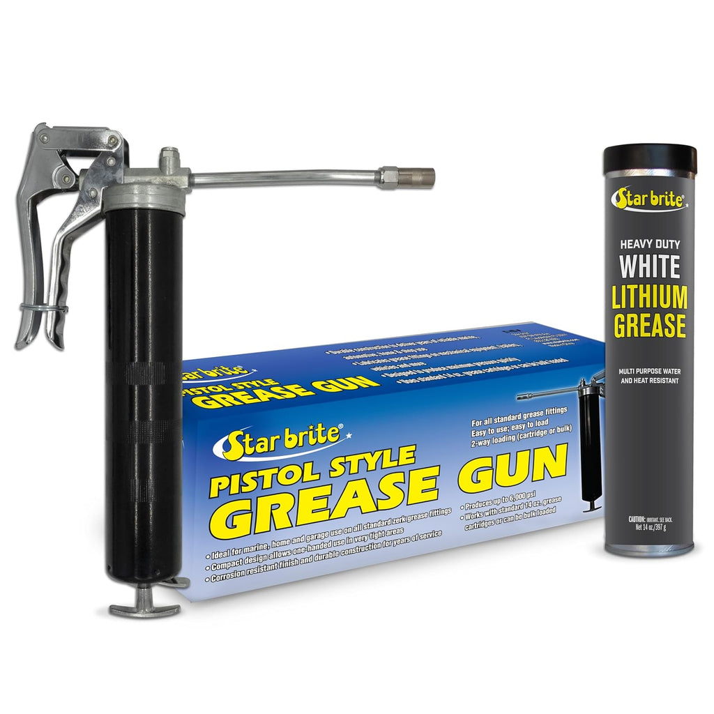 STAR BRITE White Lithium Grease Cartridge & 14 OZ Grease Gun Combo