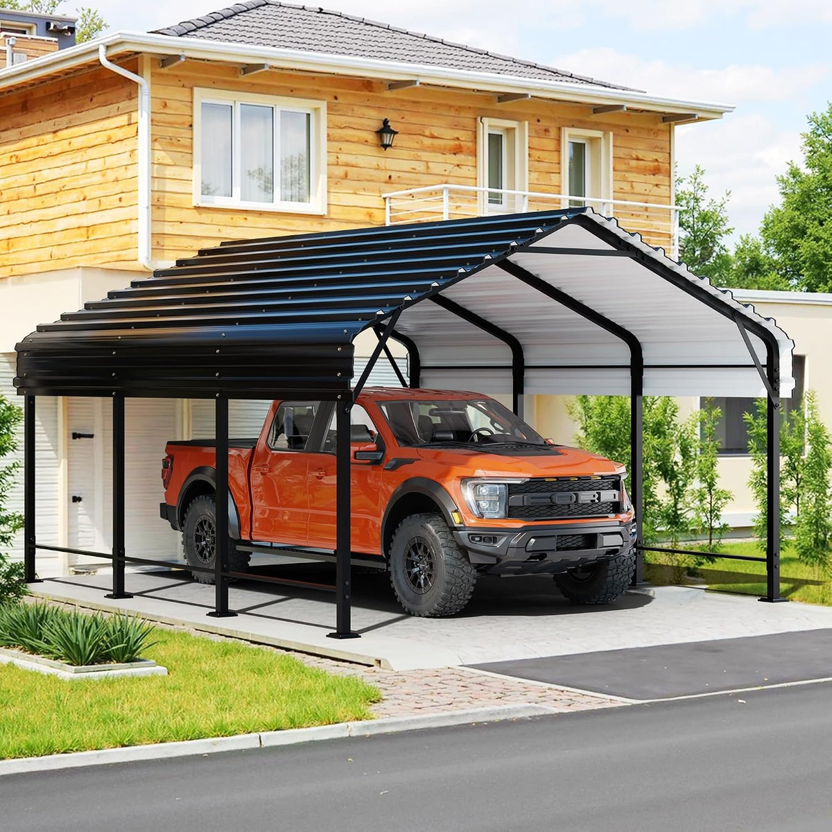 jy qaqa 12 x 15 ft metal carport, main product view