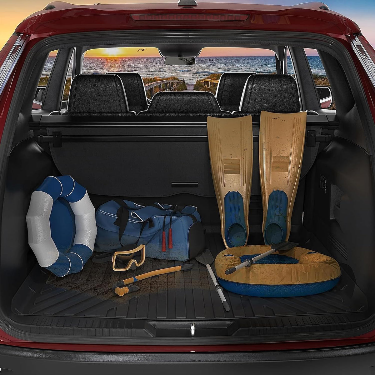 oedro cargo trunk liner fit for 2010-2017 chevrolet showing dimensions