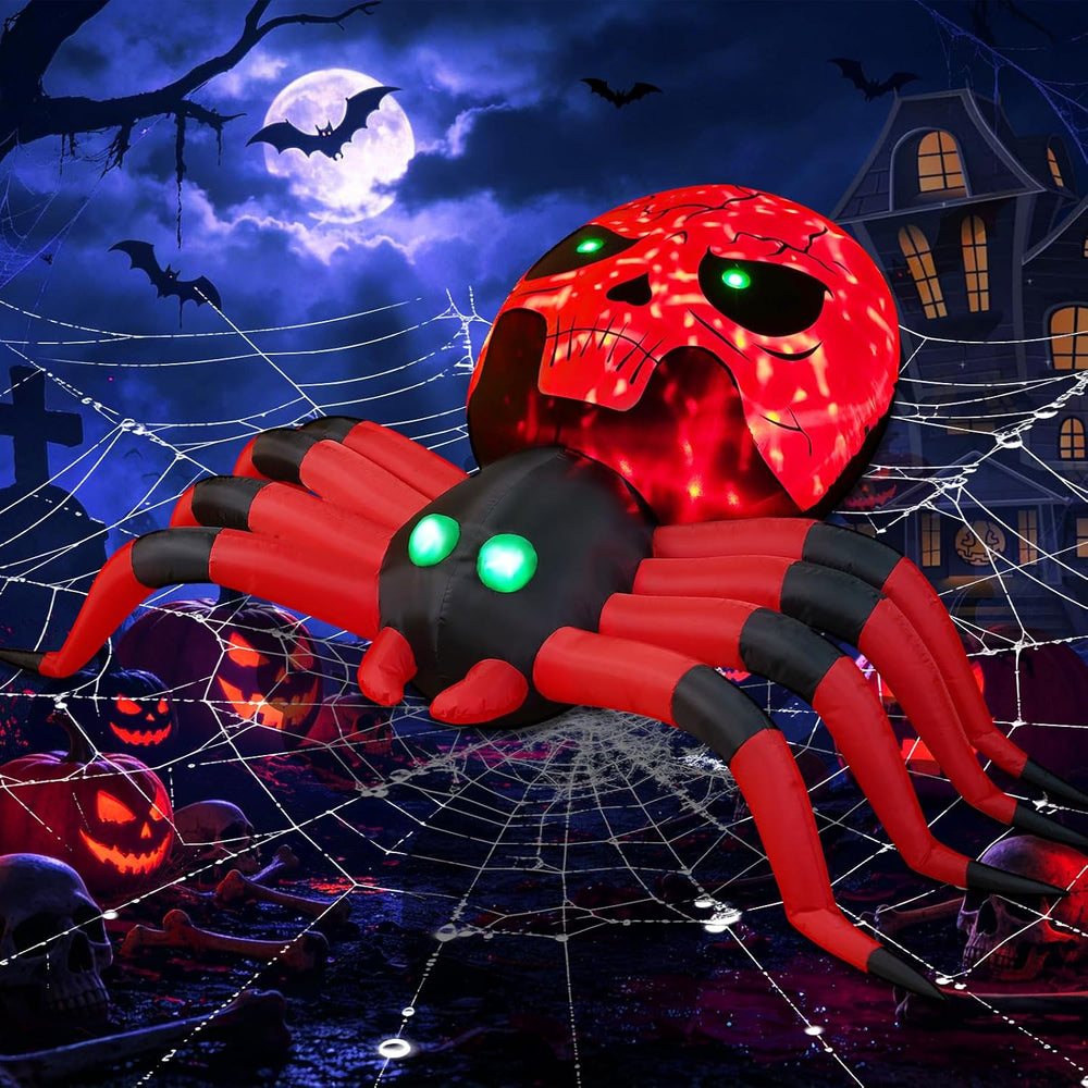 Spider Inflatable Halloween 8FT Giant Spider with Disco Flashing LED Lights, ...