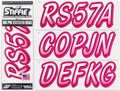 STIFFIE Whipline White/Berry 3" Boat & PWC Registration Decals • Numbers Letters Stickers