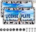License Plate Frames Black and White License Plate Cover Kitty Cat Pawprints by Unknown