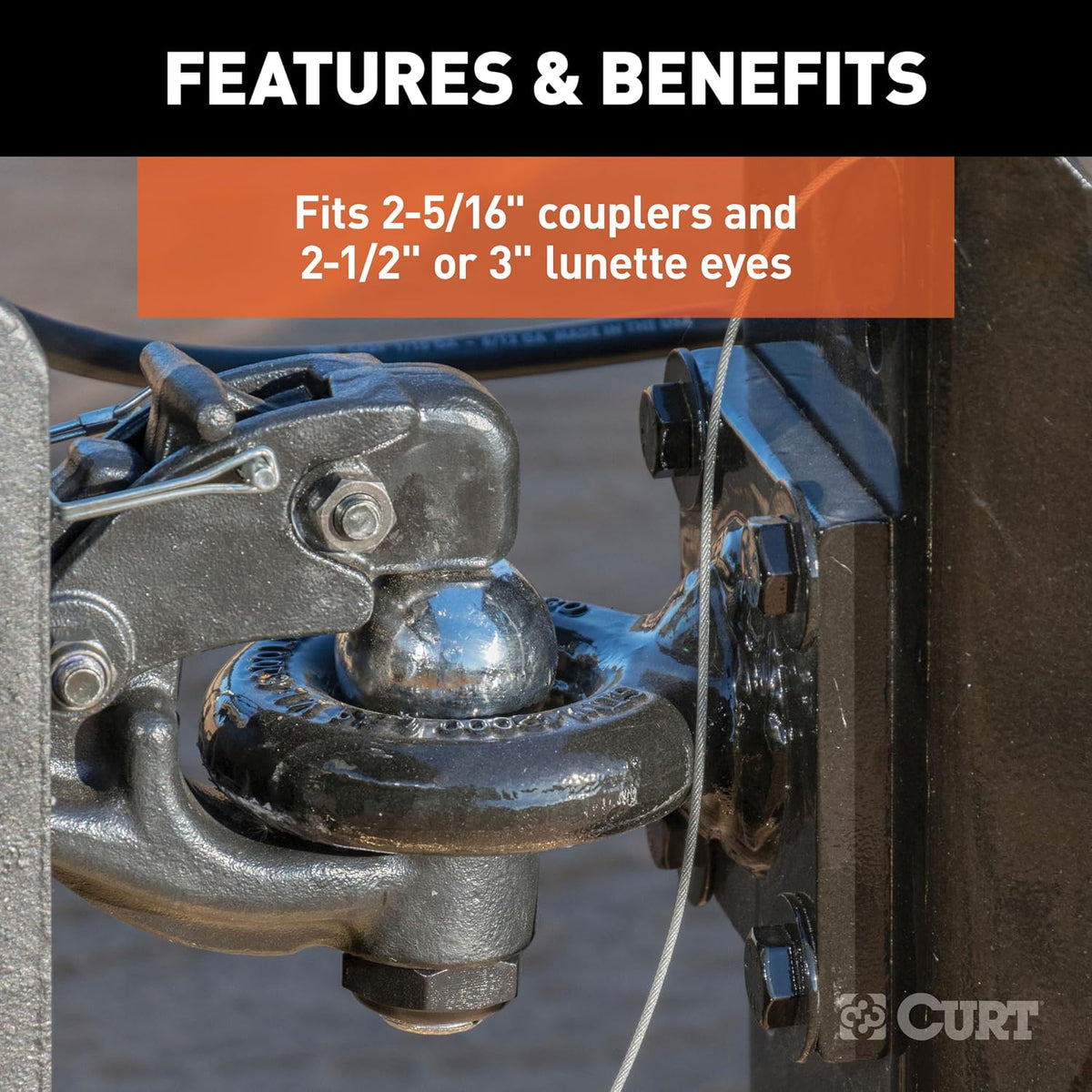 curt 45908 adjustable ball and pintle channel mount, view 9