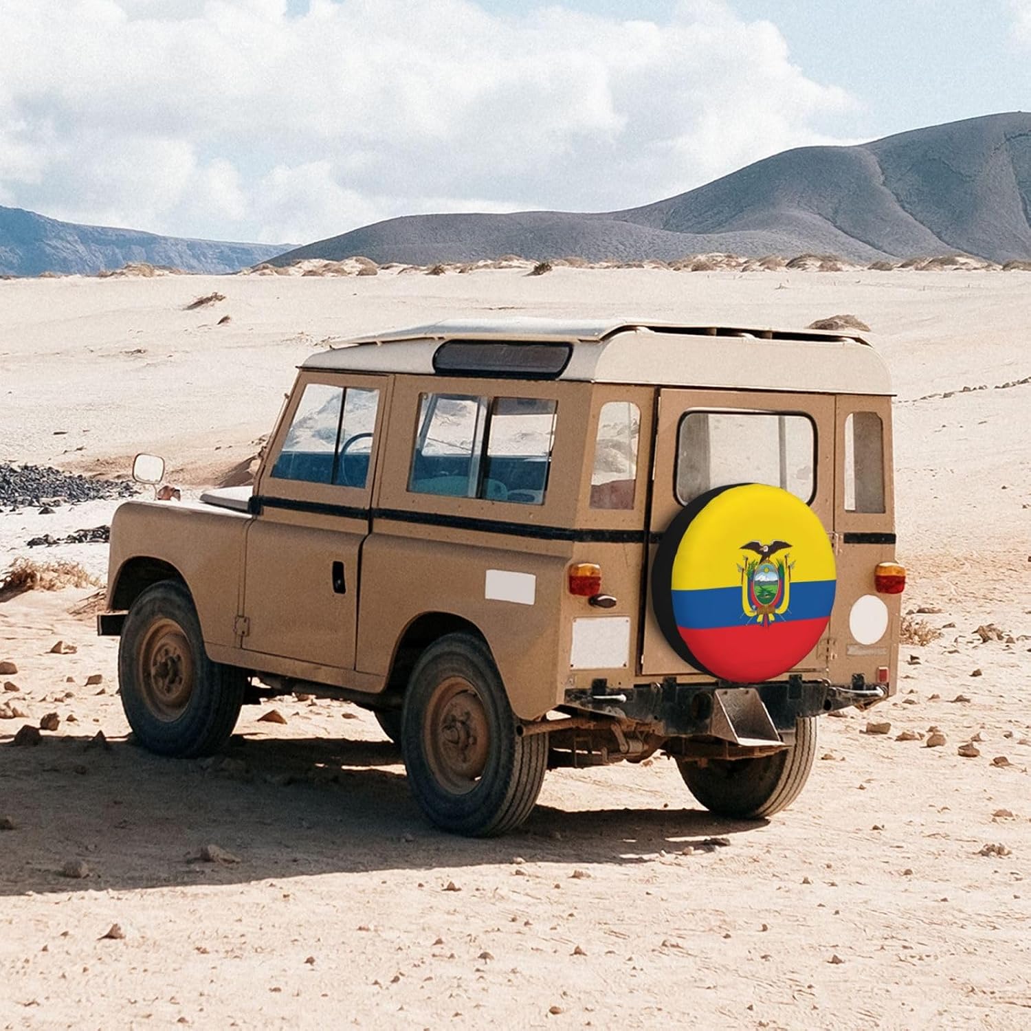 Flag of Ecuador Print Universal Spare Tire Cover for RV, Jeep | Wheel Protector Fits Rv, Trailer, Jeep, Shield Tires From Sun, Dirt And Rain For Outdoor Storage
