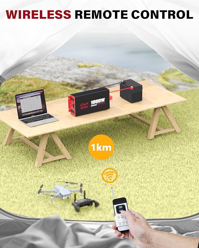 1000 Watts Pure Sine Wave Power Inverter 12V DC to 110V 120V AC Converter - Image 4