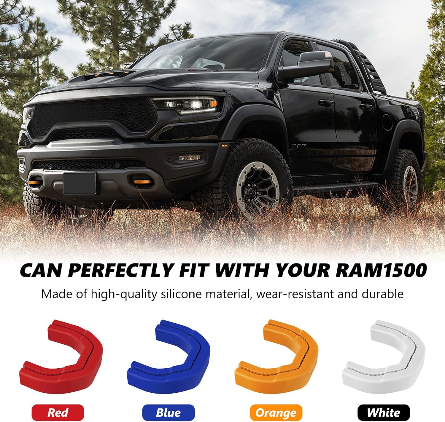 Front Tow Hooks Covers Hitch Cover Customized Car Tow Hooks Compatible with RAM 1500 Accessories 2019-2026|Orange (Not Fit for RAM 1500 Classic,Warlock,RAM 2500,RAM 3500)