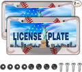 License Plate Frames for Men Red and White License Plate Cover for Women by Unknown
